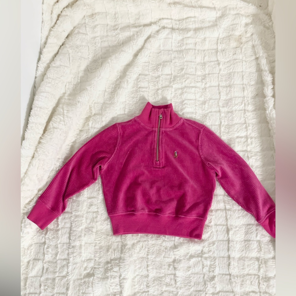 Polo by Ralph Lauren Fuchsia Corduroy Zip-Up Top size 3 years